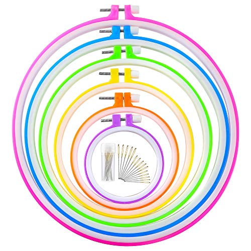 HOOP-La 10" Plastic Cross Stitch Embroidery Hoop Random Color #144010 HOOP-La 10" Plastic Cross Stitch Embroidery Hoop Random Color #144010